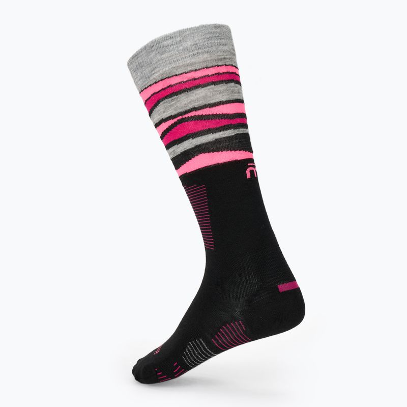 Skarpety narciarskie damskie Mico Light Weight Superthermo Natural Merino Ski nero/fucsia fluo 2