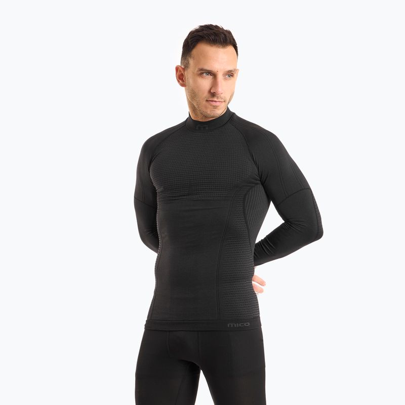Bluza termoaktywna męska Mico Odor Zero Mock Neck nero
