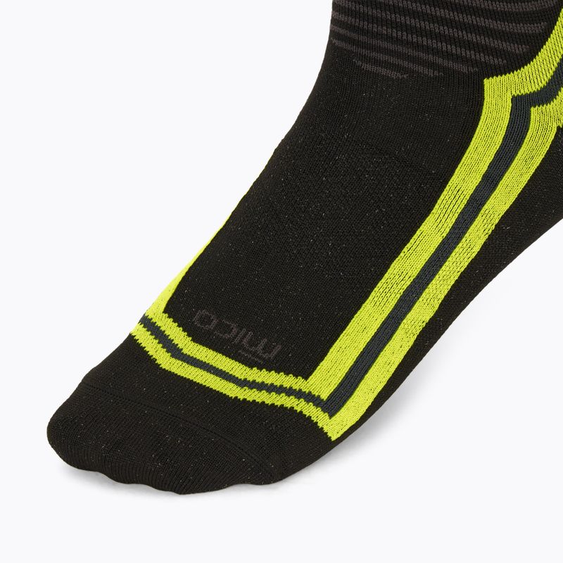Skarpety narciarskie Mico Light Weight Odor Zero X-Static Ski antracite/giallo fluo 3