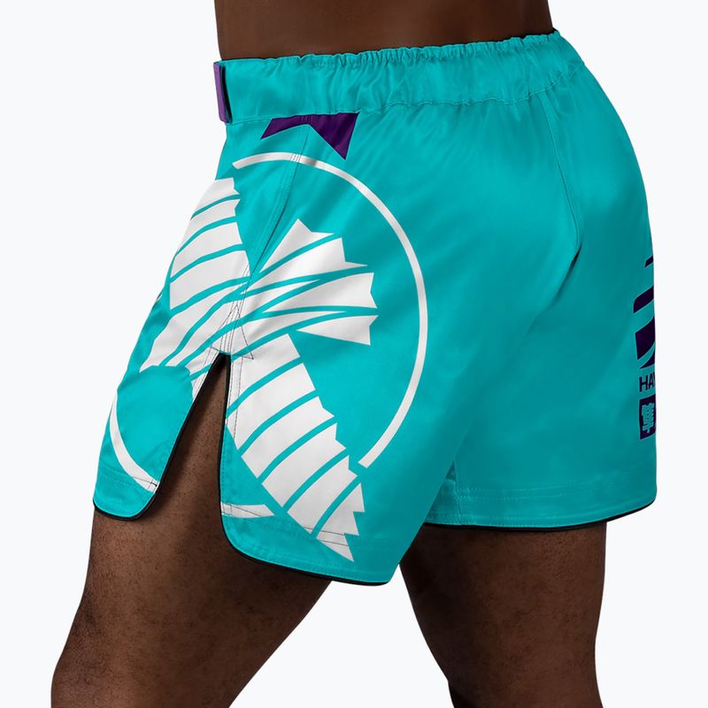 Spodenki treningowe męskie Hayabusa Icon Mid-Thigh MMA teal/white 3
