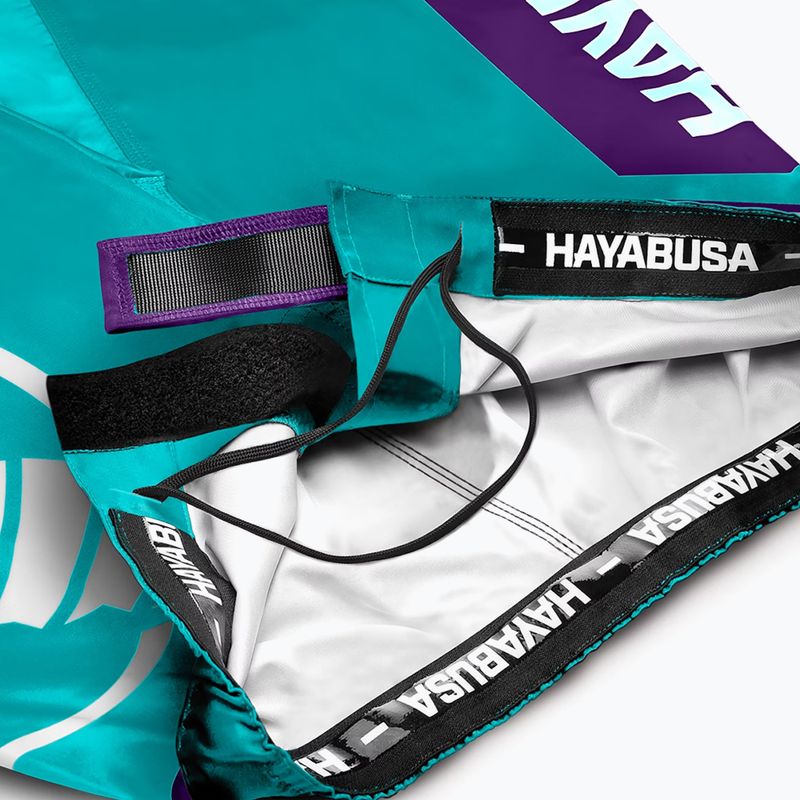 Spodenki treningowe męskie Hayabusa Icon Mid-Thigh MMA teal/white 6