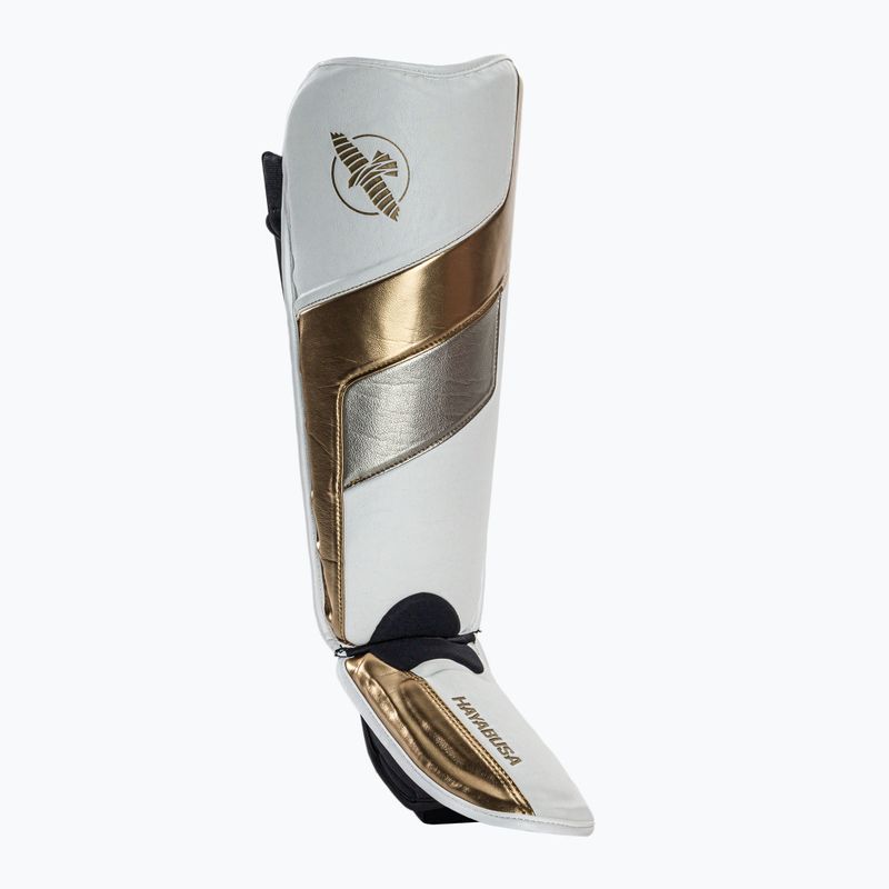 Ochraniacze piszczeli i stóp Hayabusa T3 Full Back Shin Guards white 2