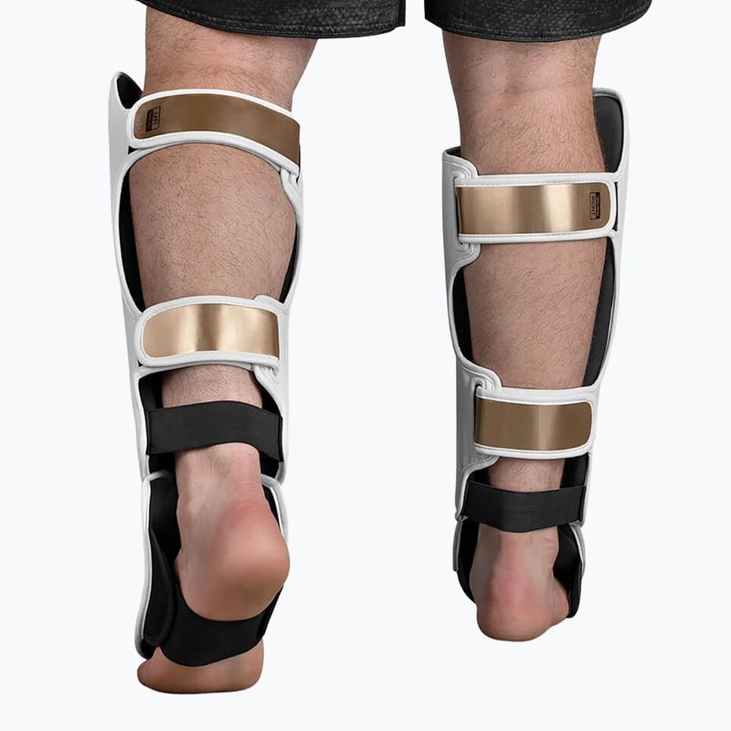 Ochraniacze piszczeli i stóp Hayabusa T3 Striking Shin Guards white/gold 8