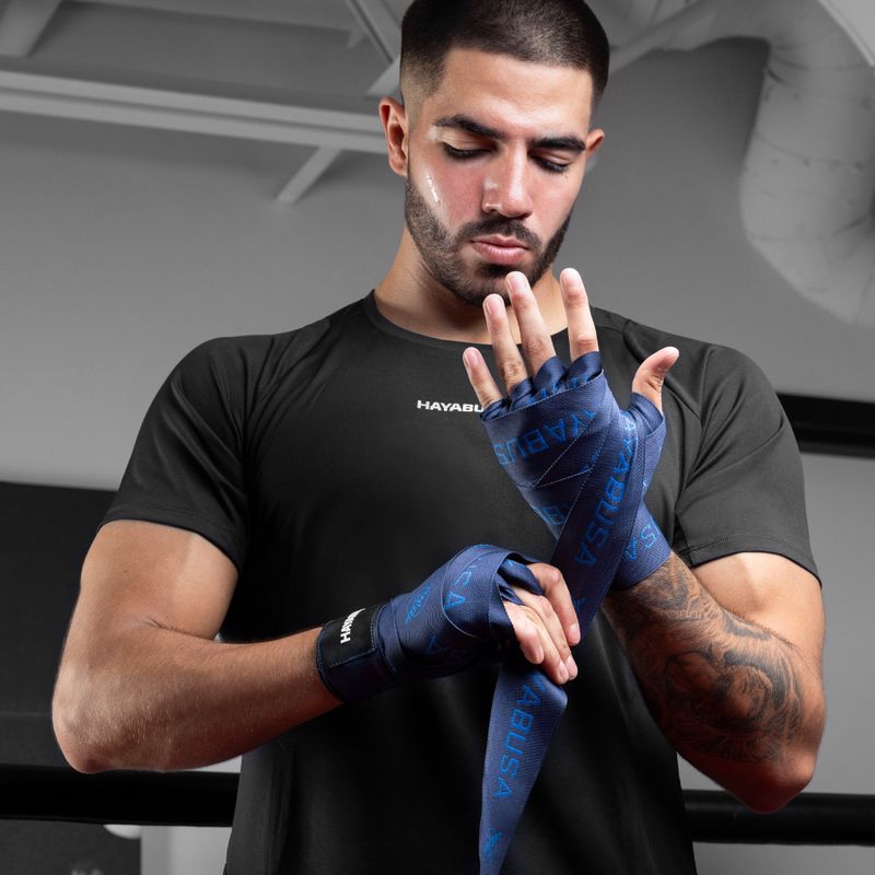 Bandaże bokserskie Hayabusa Deluxe Jacquard Handwraps 450 cm blue 6