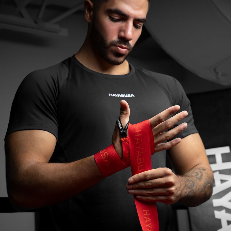 Bandaże bokserskie Hayabusa Deluxe Jacquard Handwraps 450 cm red 5