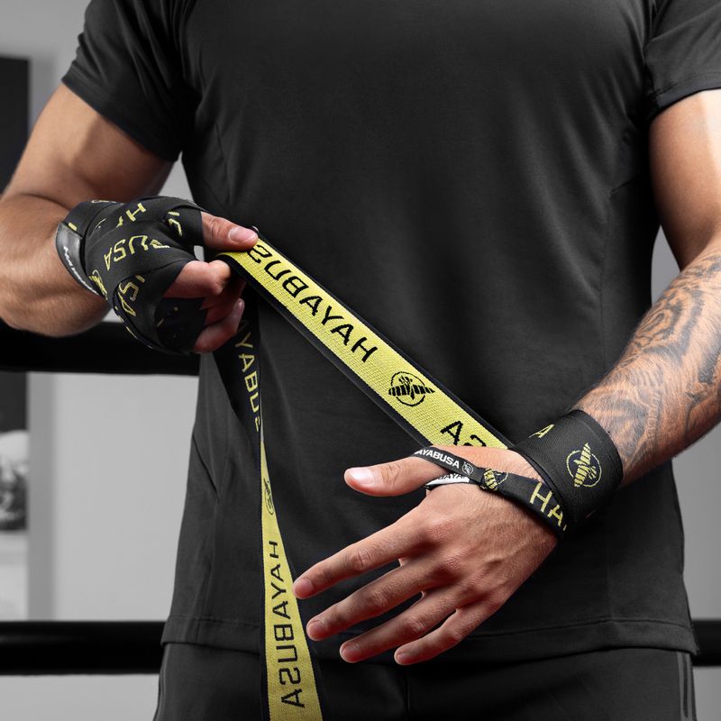 Bandaże bokserskie Hayabusa Deluxe Jacquard Handwraps 450 cm black/gold 6