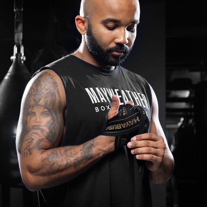 Owijki bokserskie Hayabusa Mayweather Stretch Hand Wraps 450 g black/gold 4