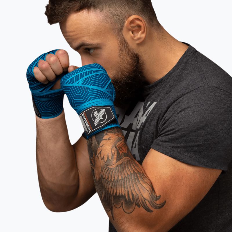 Bandaże bokserskie Hayabusa Perfect Stretch Printed 450 cm blue geo 4