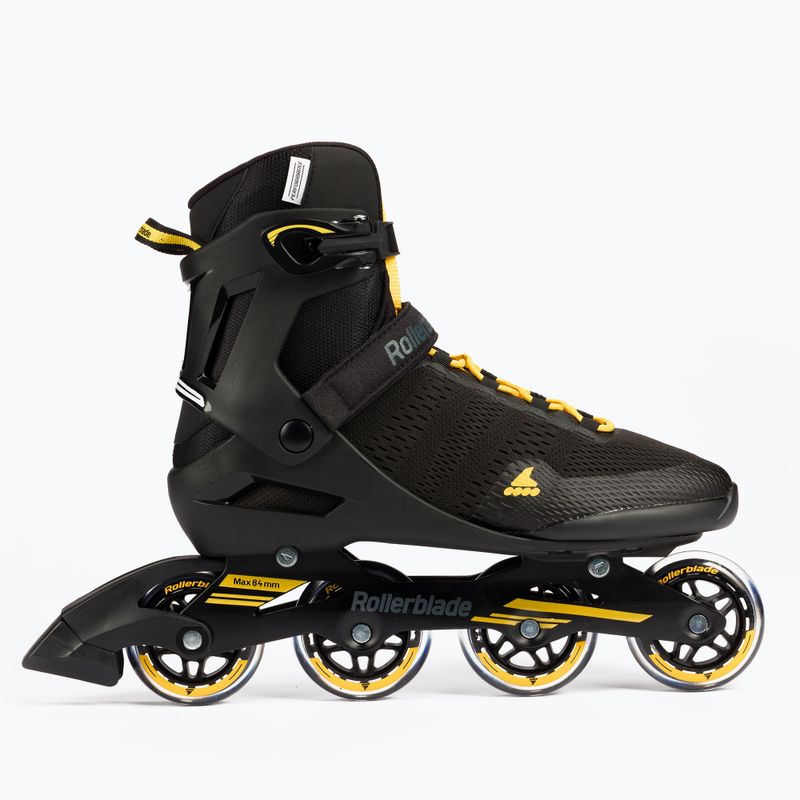Rolki męskie Rollerblade Spark 80 black/saffron yellow 2