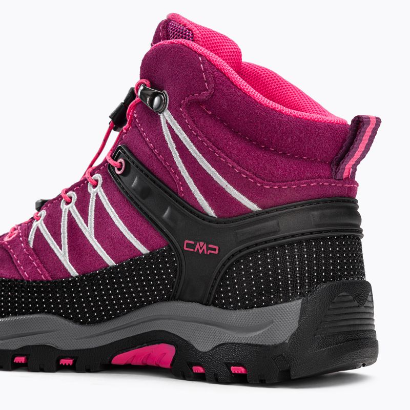Buty trekkingowe dziecięce CMP Rigel Mid Wp berry/pink fluo 10