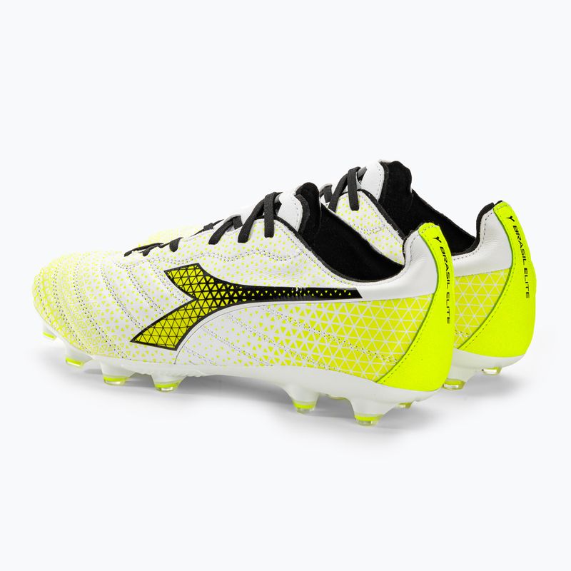 Buty piłkarskie męskie Diadora Brasil Elite GR LT LP12 white/black/fluo yellow 3