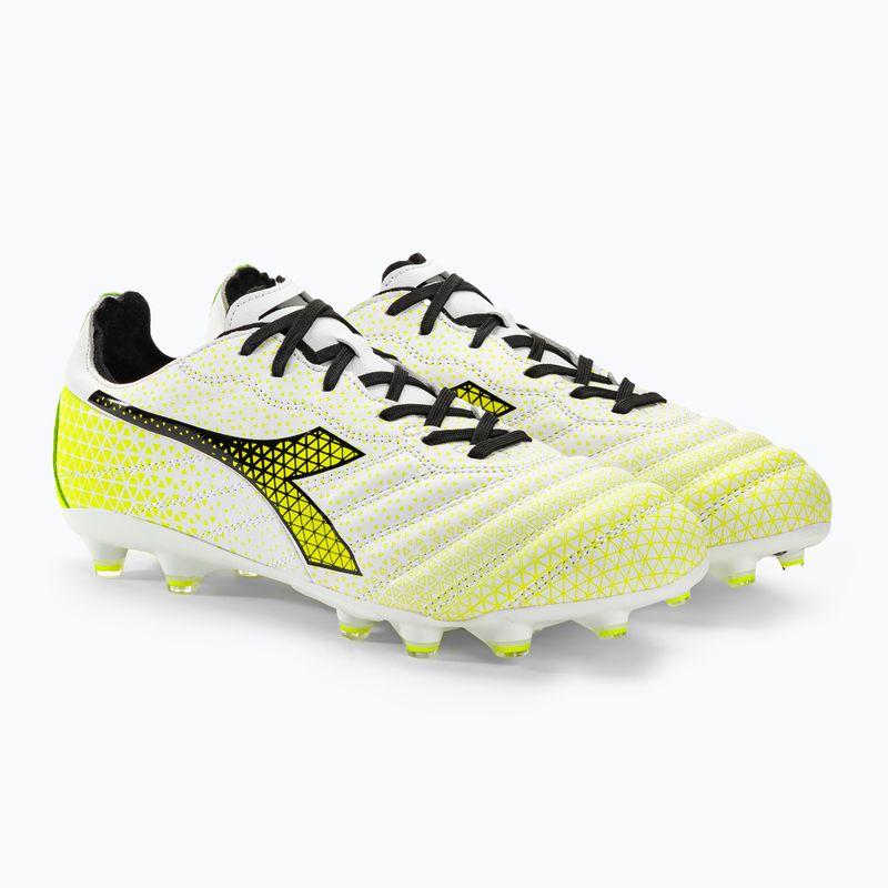 Buty piłkarskie męskie Diadora Brasil Elite GR LT LP12 white/black/fluo yellow 4