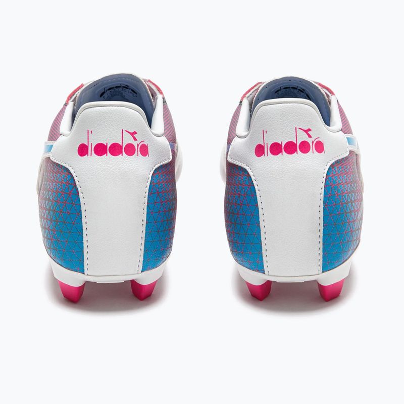 Buty piłkarskie męskie Diadora Brasil Elite Veloce GR LPU white/pink fluo/blue fluo 12