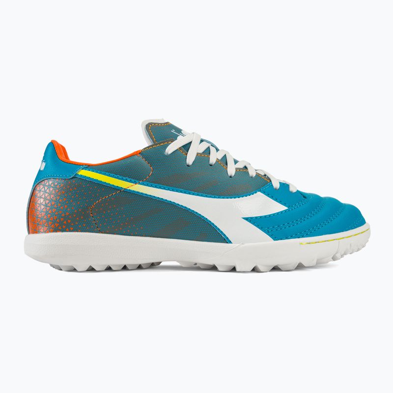 Buty piłkarskie męskie Diadora Brasil Elite Veloce GR TFR blue fluo/white/orange 2