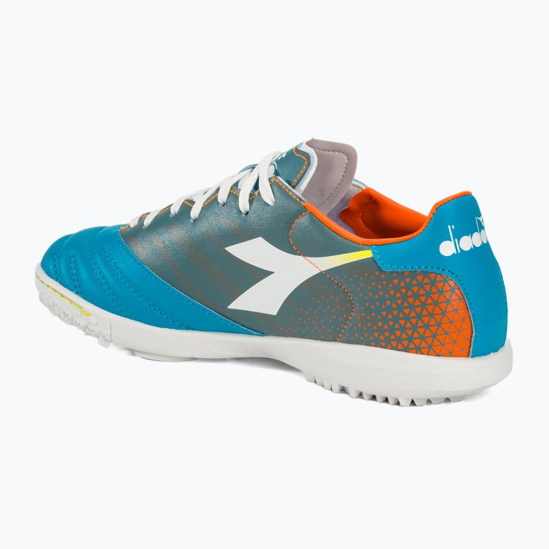Buty piłkarskie męskie Diadora Brasil Elite Veloce GR TFR blue fluo/white/orange 3