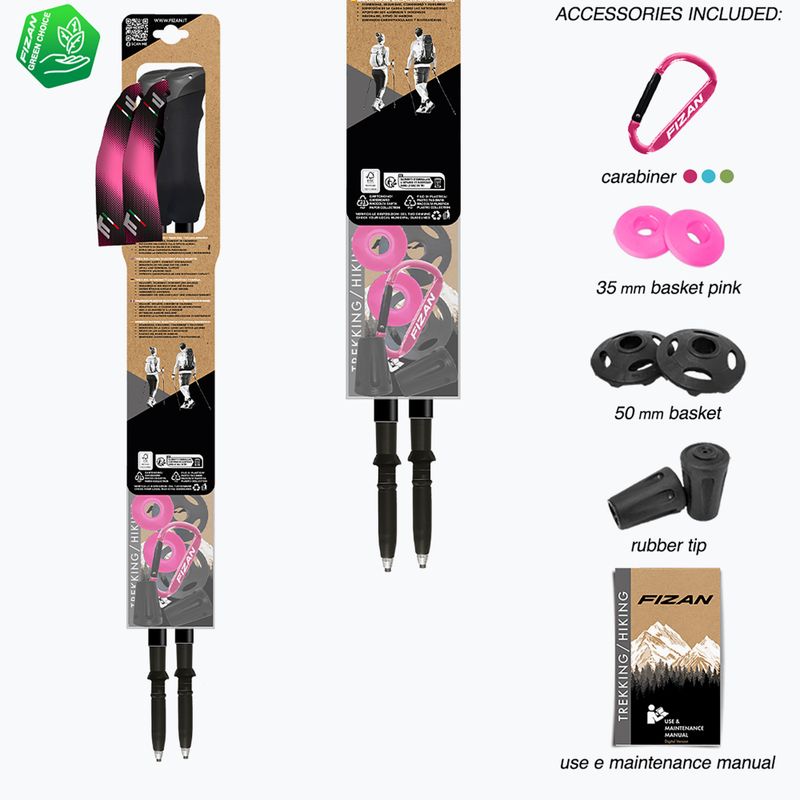 Kije trekkingowe Fizan Compact Tech pink 7