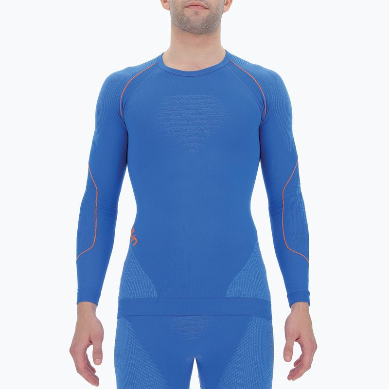 Bluza termoaktywna męska UYN Evolutyon UW Shirt blue/blue/orange shiny 4