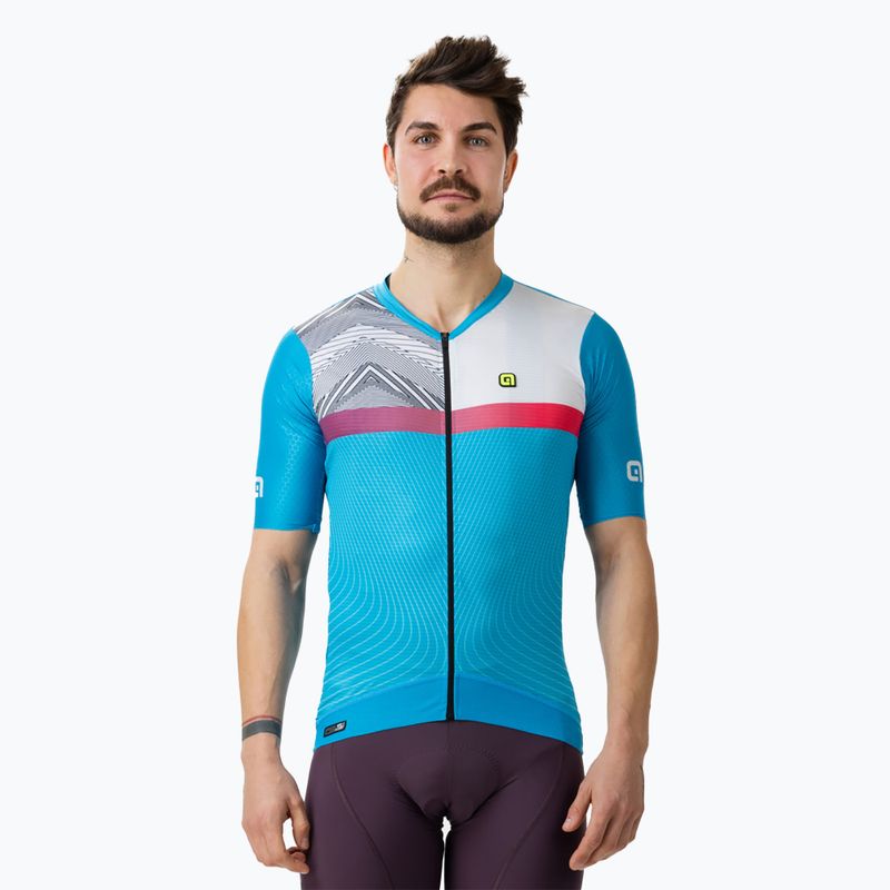 Koszulka rowerowa męska Alé Zig Zag sky blue