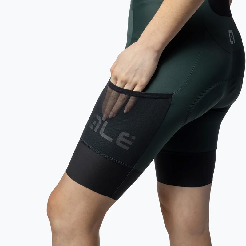 Spodenki rowerowe damskie Alé Stones Cargo Bibshorts green wood 5