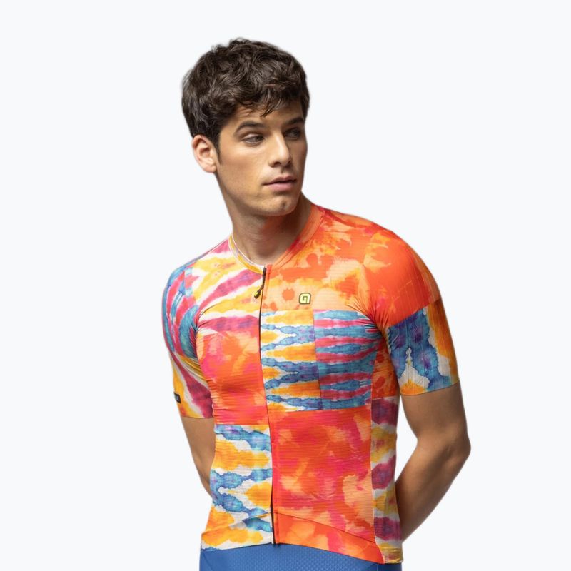 Koszulka rowerowa męska Alé Clorofilla orange combo