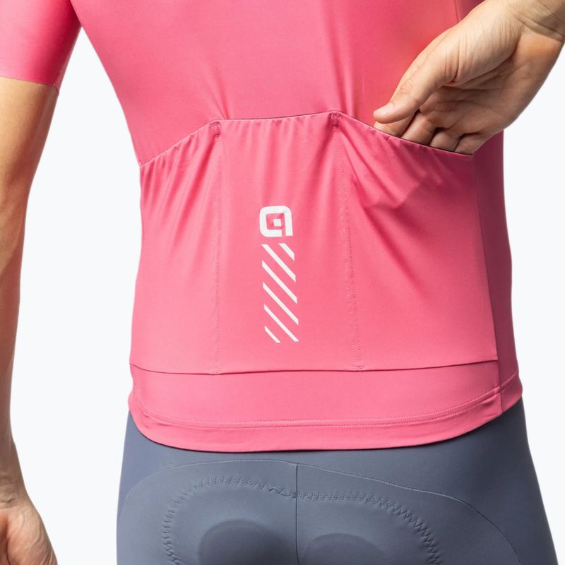 Koszulka rowerowa męska Alé Color Block flamingo pink 4