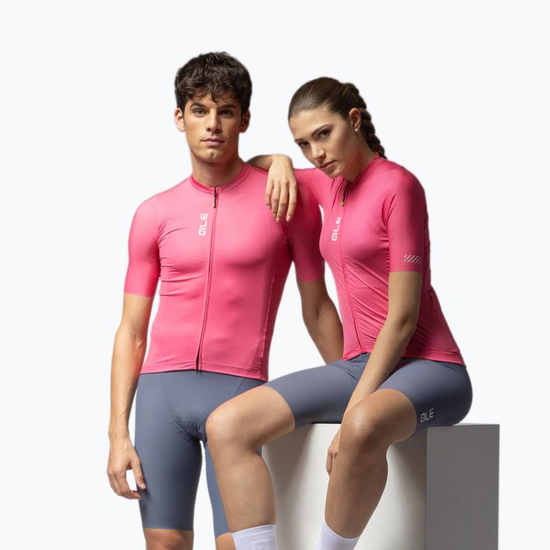 Koszulka rowerowa męska Alé Color Block flamingo pink 5