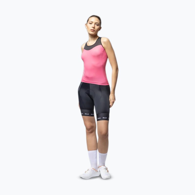 Koszulka rowerowa damska Alé Color Block TT flamingo pink 2