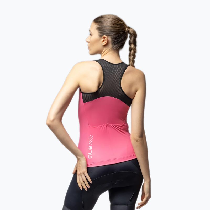 Koszulka rowerowa damska Alé Color Block TT flamingo pink 3
