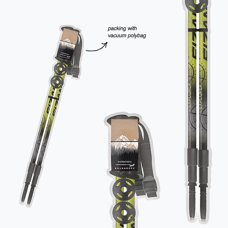 Kije trekkingowe Fizan Explorer lime/gray 10