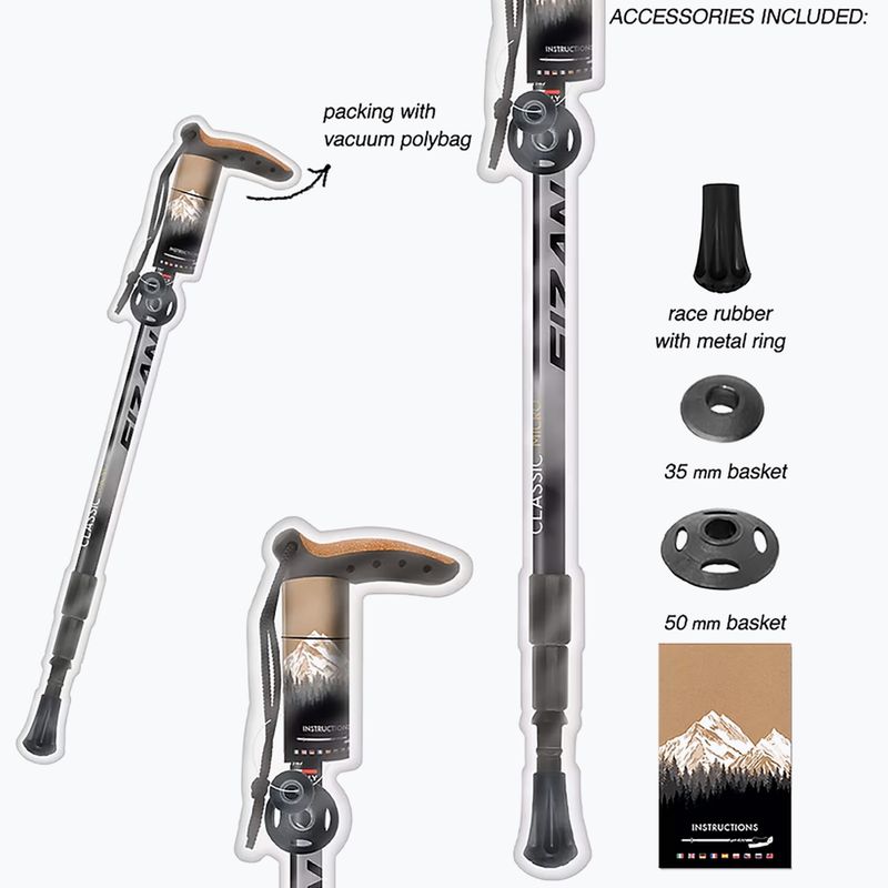 Kij nordic walking Fizan Classic Micro grey 9