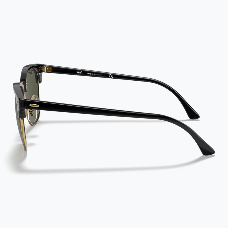 Okulary przeciwsłoneczne Ray-Ban Clubmaster Classic black/gold/green g-15 7