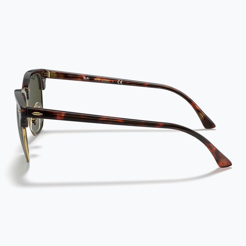 Okulary przeciwsłoneczne Ray-Ban Clubmaster Classic tortoiseshell/gold/green g-15 7