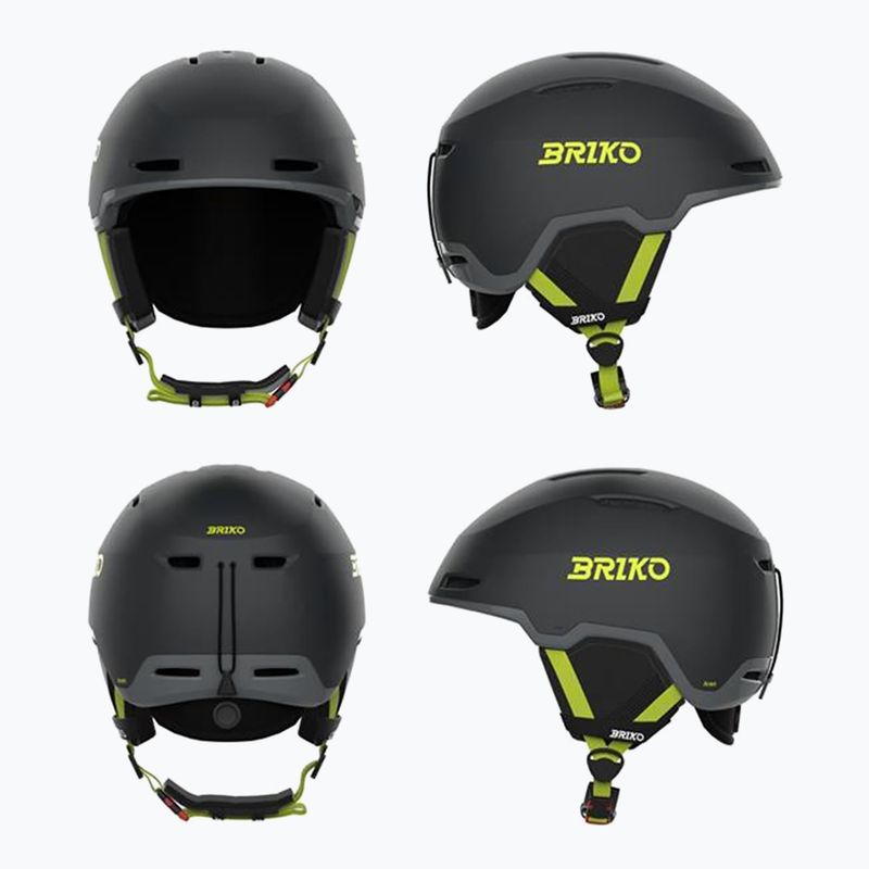 Kask narciarski Briko Aran matt shark gray/light gray/electric lime 10