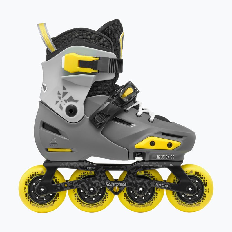 Rolki dziecięce Rollerblade Apex Jr charcoal/yellow 2