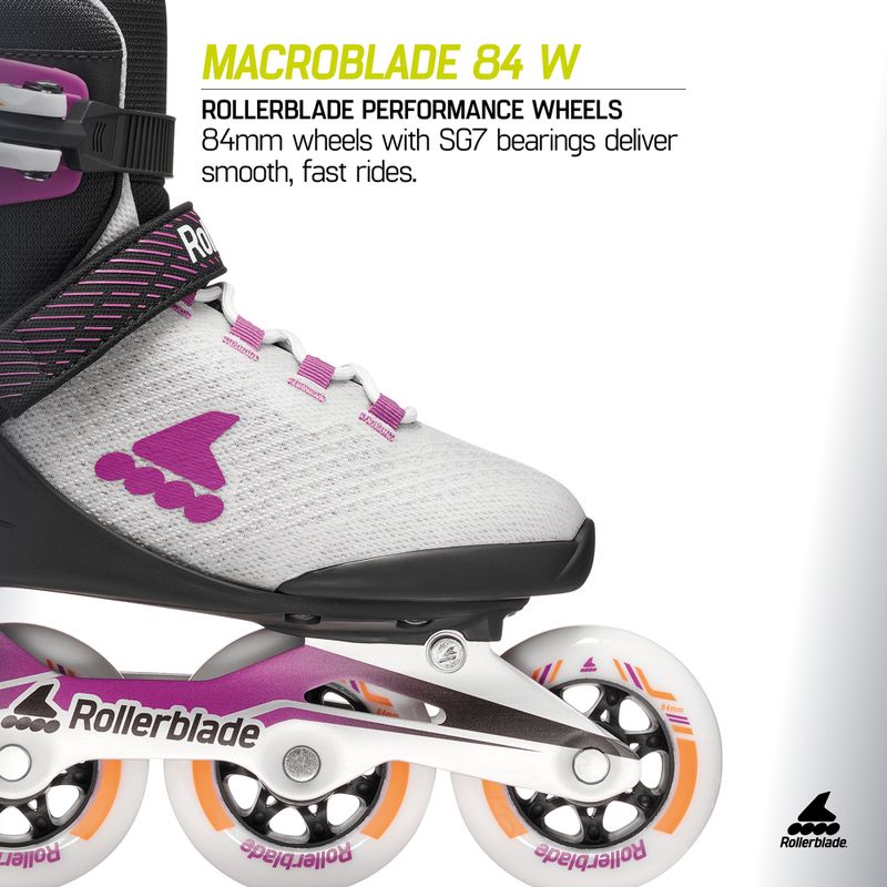Rolki damskie Rollerblade Macroblade 84 W light grey/violet/orange 9