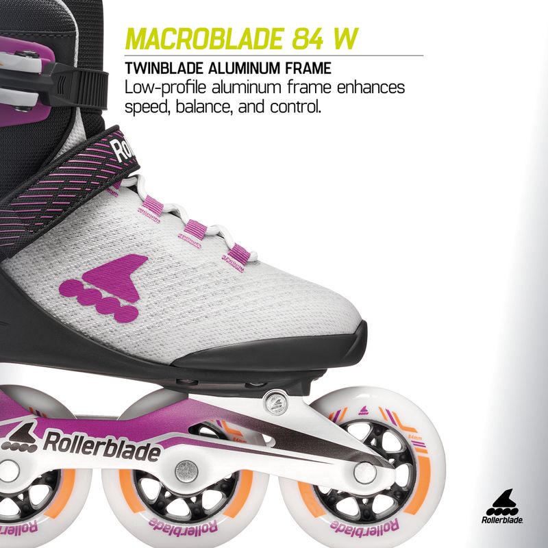 Rolki damskie Rollerblade Macroblade 84 W light grey/violet/orange 10
