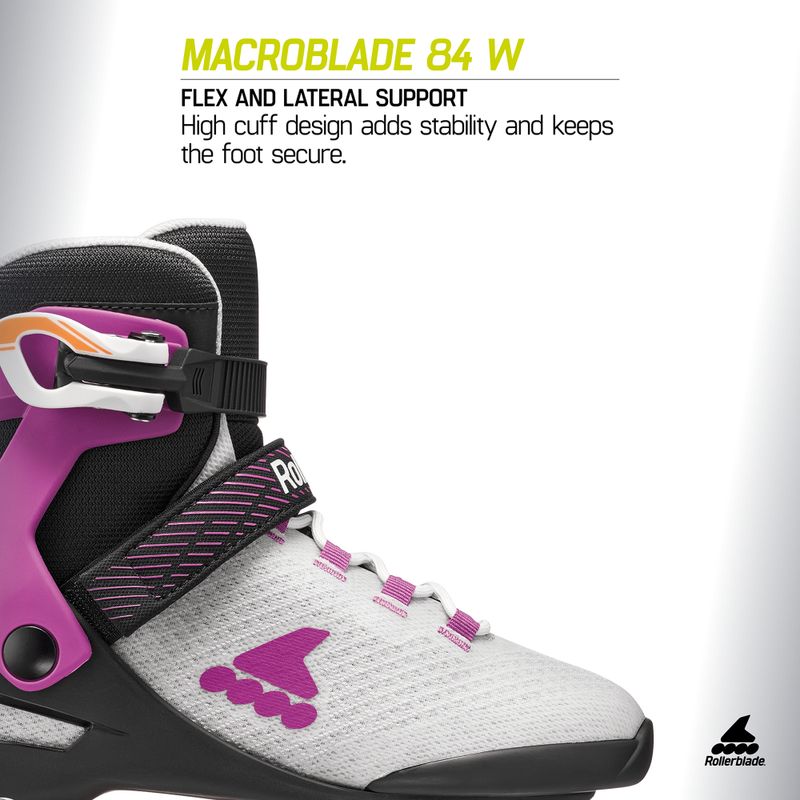 Rolki damskie Rollerblade Macroblade 84 W light grey/violet/orange 11