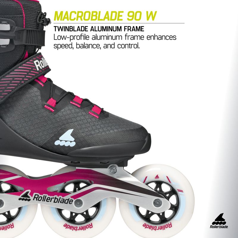 Rolki damskie Rollerblade Macroblade 90 W black/burgundy/ocean green 10