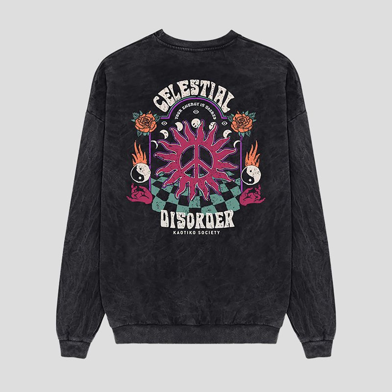 Bluza męska Kaotiko Washed Celestial Disorder black 2