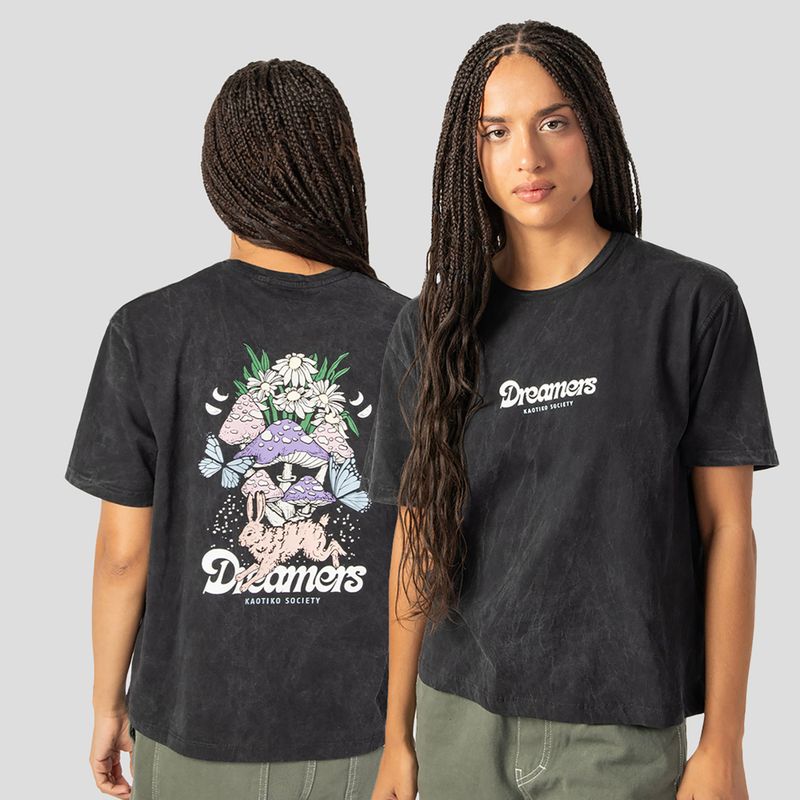 Koszulka damska Kaotiko Washed Dreamers black 3