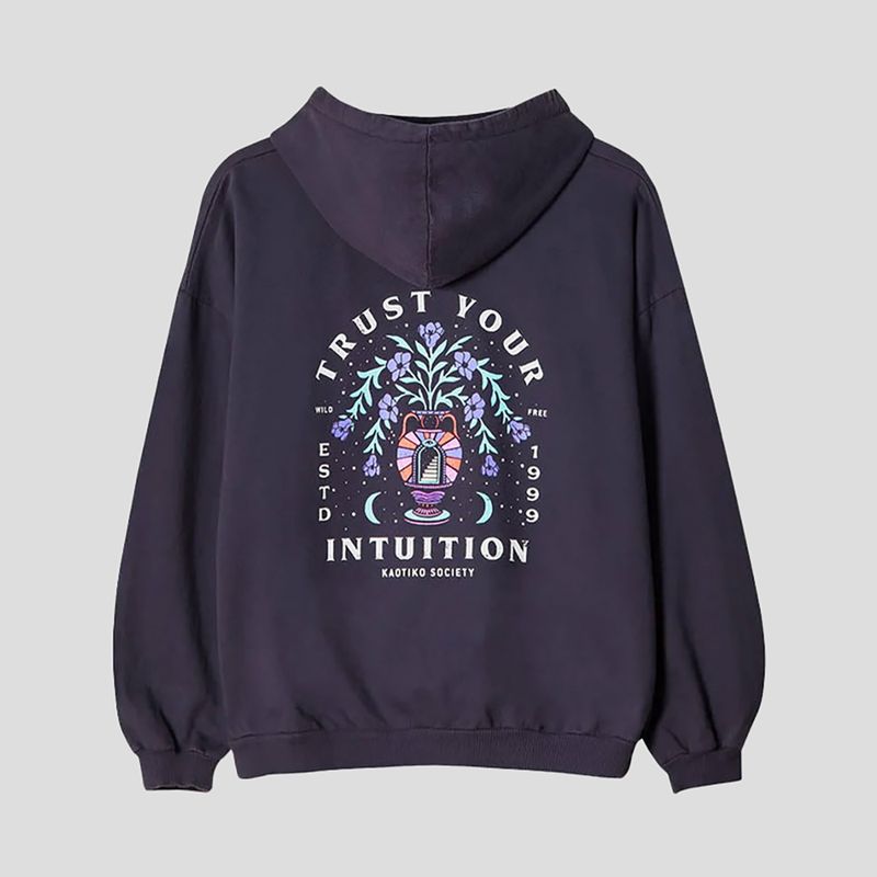 Bluza męska Kaotiko Washed Trust Your Intuition dark lilac 2