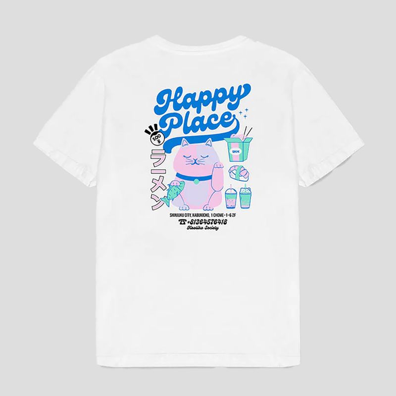 Koszulka męska Kaotiko Washed Happy Place white 2