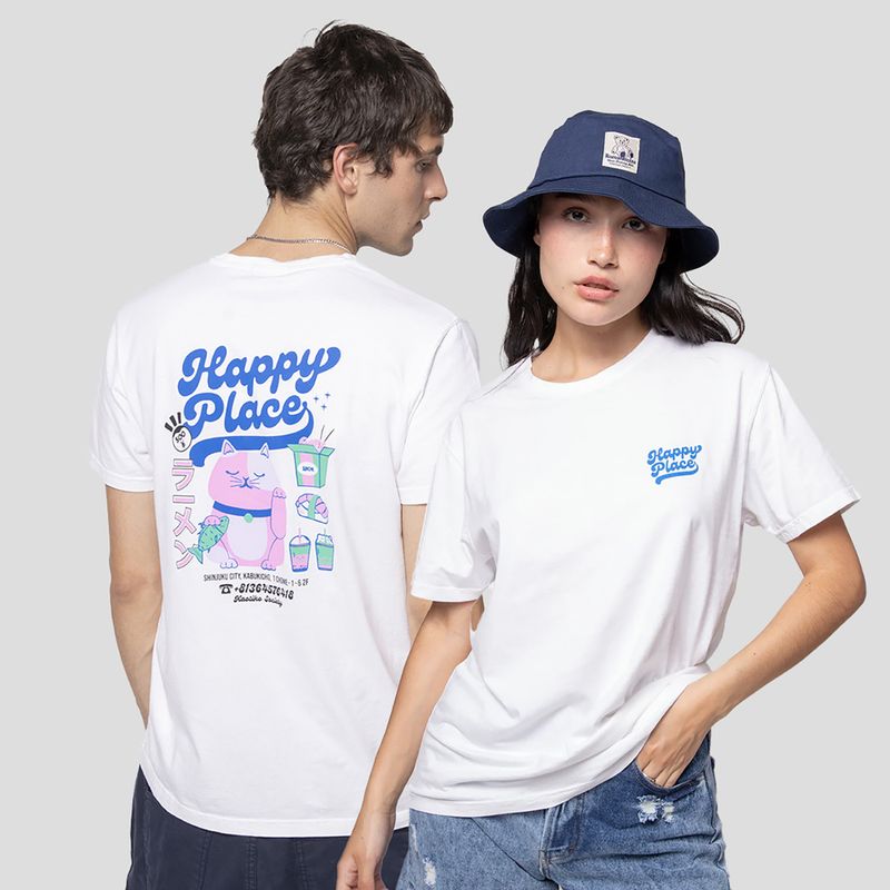 Koszulka męska Kaotiko Washed Happy Place white 3
