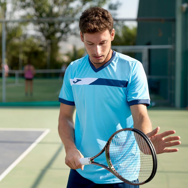 Koszulka tenisowa męska Joma Court fluor turquoise/navy 4