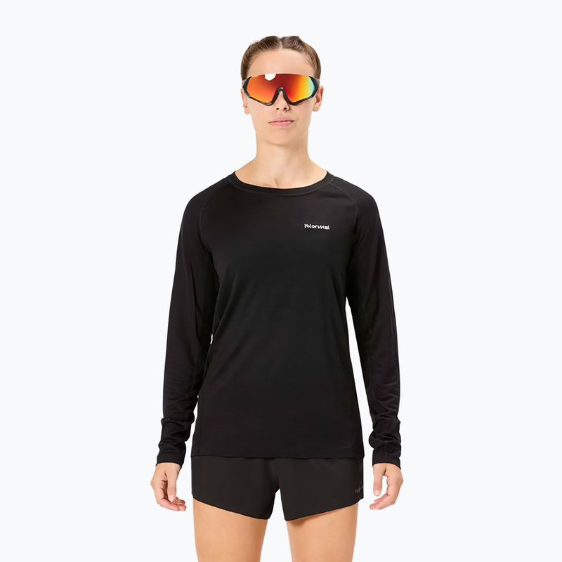 Longsleeve do biegania damski NNormal Merino black