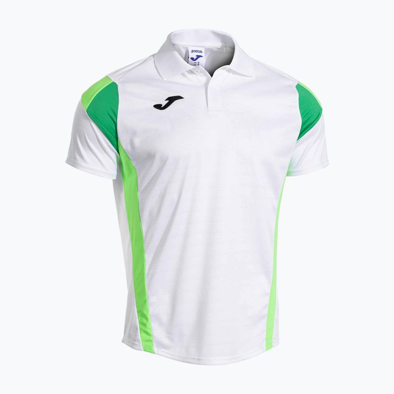 Koszulka tenisowa męska Joma Montreal white/fluor green 2