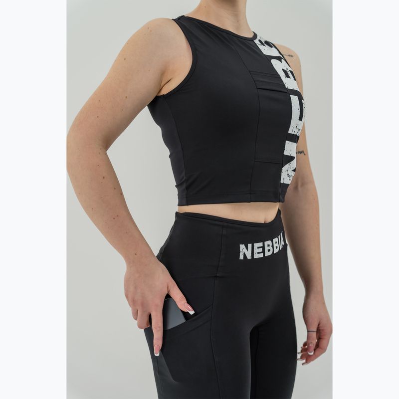 Spodenki treningowe damskie NEBBIA High Waisted Biker 10″ Gym Therapy black 5