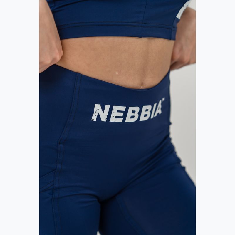 Spodenki treningowe damskie NEBBIA High Waisted Biker 10″ Gym Therapy dark blue 6