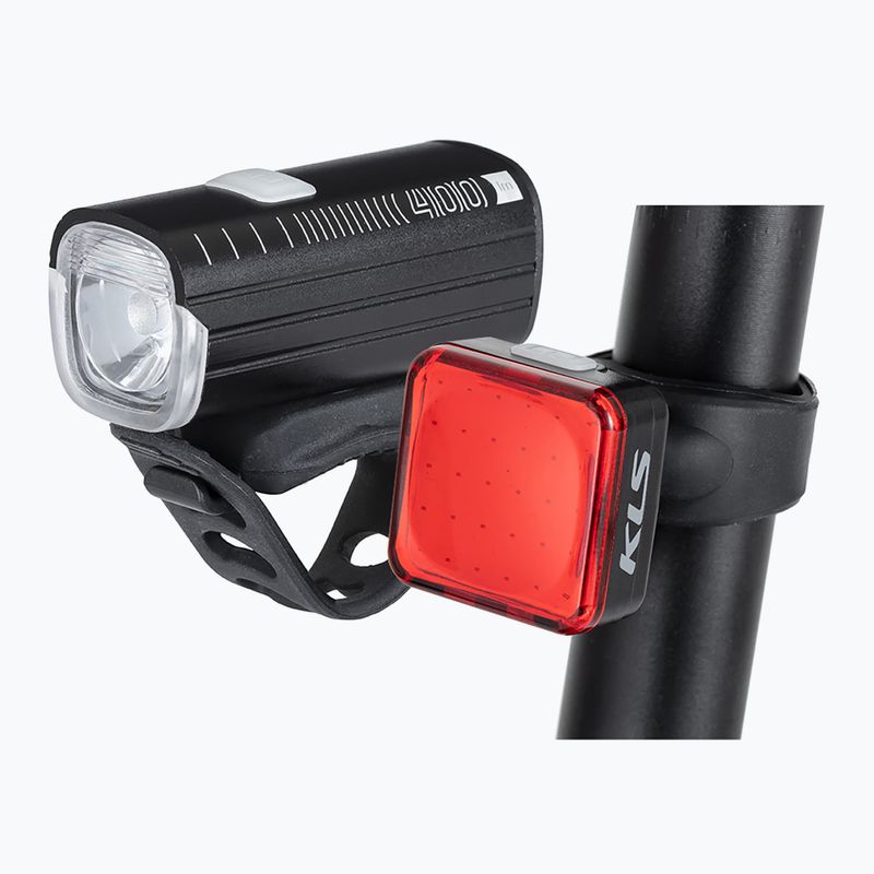 Zestaw lampek rowerowych Kellys Lumio black