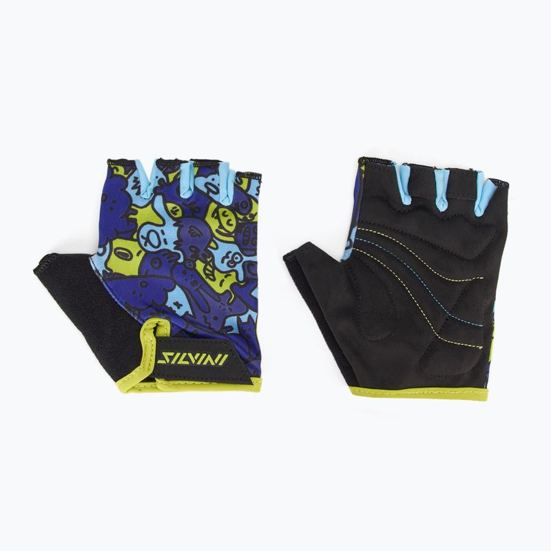 Rękawiczki rowerowe dziecięce SILVINI Locri blue/neon